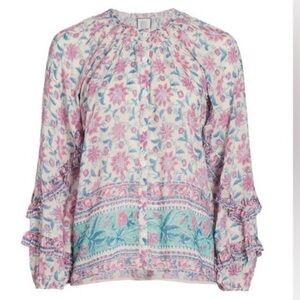 Alicia Bell Silk Cotton Blend Callie Floral Blouse Size XS $285
